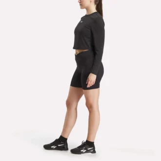 T-shirt court à manches longues slim fit pour femme
