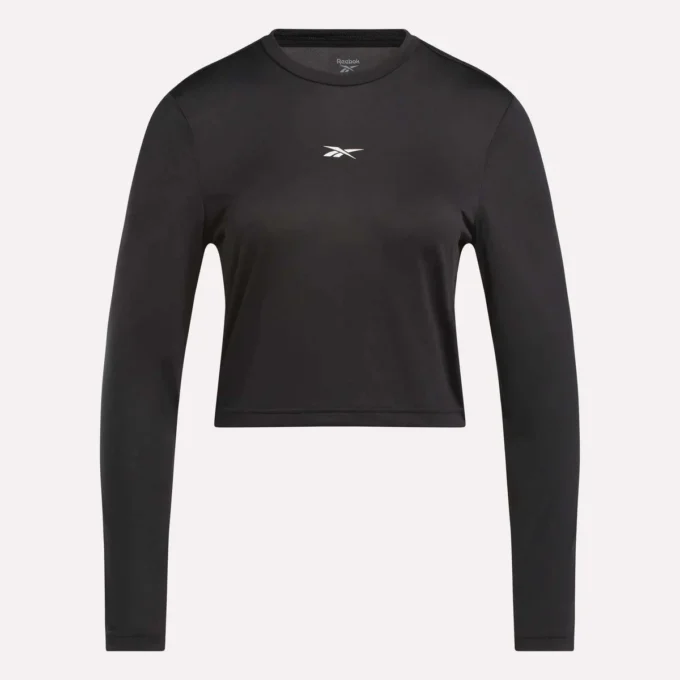 T-shirt court à manches longues slim fit pour femme