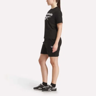 T-shirt à manches courtes et col rond avec grand logo pour femme