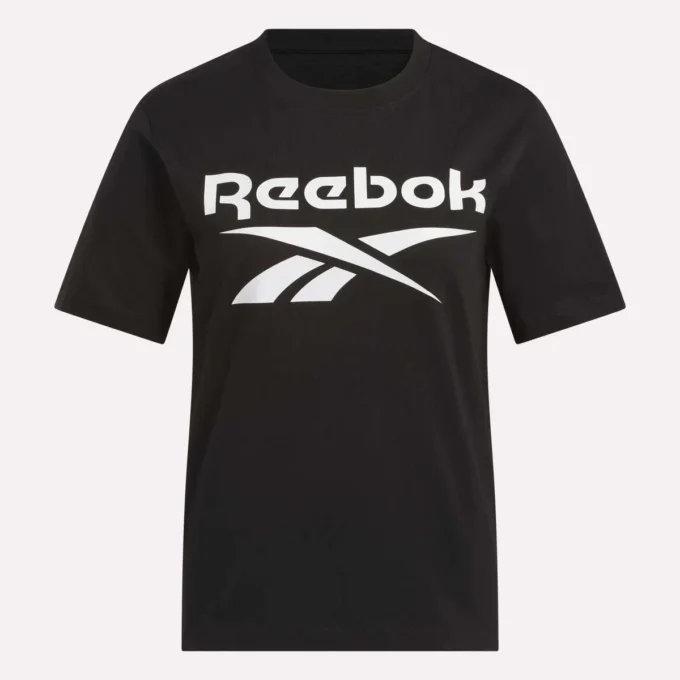 T-shirt à manches courtes et col rond avec grand logo pour femme