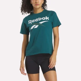 T-shirt à manches courtes et col rond pour femme avec logo bicolore