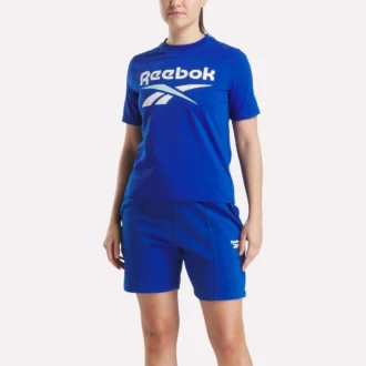 T-shirt à manches courtes et col rond pour femme avec logo bicolore