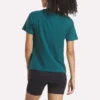 T-shirt à manches courtes et col rond pour femme avec logo bicolore