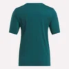 T-shirt à manches courtes et col rond pour femme avec logo bicolore