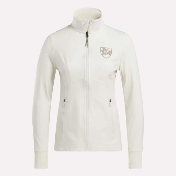Veste de golf à fermeture éclair intégrale et coutures performantes pour femmes